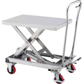 Best Value Stainless Steel Mobile Scissor Lift Table 550 Lb. Capacity - 33 x 20 Platform