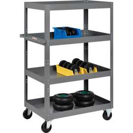 Global Industrial Steel Shelf Truck w/4 Shelves, 800 lb. Capacity, 36L x 24"W x 60"H