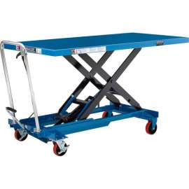 Global Industrial Long Deck Mobile Scissor Lift, Oversized 63" x 32" Platform, 1100 Lb Cap.