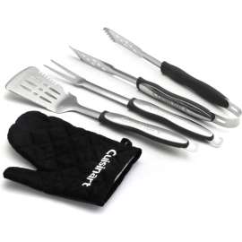 Cuisinart 3-Piece Grilling Tool Set w/ Grill Glove, Black