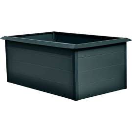 Hanover Galvanized Steel Rectangular Raised Garden Bed with Border, 44"D x 63.8"W x 30"H, Gray