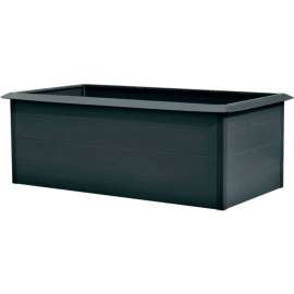 Hanover Galvanized Steel Rectangular Raised Garden Bed with Border, 44"D x 83.4"W x 30"H, Gray