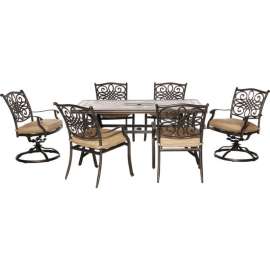 Hanover Monaco 7 Piece Dining Set, Natural Oat