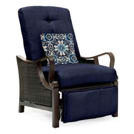 Hanover Ventura Outdoor Luxury Recliner, Navy Blue