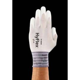 HyFlex Lite Polyurethane Coated Gloves, ANSELL 11-600-10, White, Size 10, 1 Pair