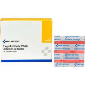 First Aid Only Heavy Woven Fingertip Bandages, 50/Box