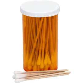First Aid Only Non-Sterile Cotton Tipped Applicators, 3" Wood Shaft, 100/vial