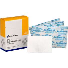 First Aid Only Non-Adherent Pads, 2" x 3", 10/Box