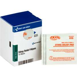 First Aid Only FAE-7015 SmartCompliance Refill Sting Relief Wipes, 10/Box