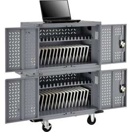 32-Device Charging Cart For Chromebooks And Tablets, Gray, Assembled