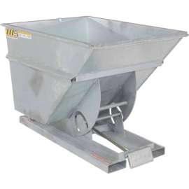 Heavy Duty Steel Self-Dumping Forklift Hopper W/ Bump Release, 1 Cu. Yd., 6000 Lbs. Cap., Galvanized