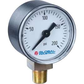 Global Industrial 4" Pressure Gauge, 60 PSI/KPA, 1/4" NPT LM, Plastic
