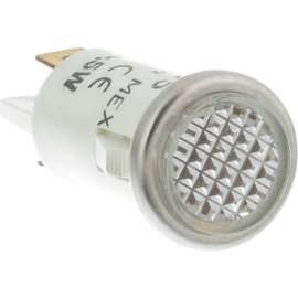 Allpoints 38-1476 White Flush Lens Signal Light - 125V