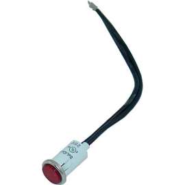 Allpoints 38-1472 Red Flush Lens Signal Light with Wire Leads - 28V