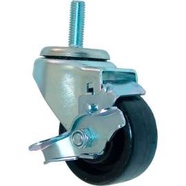 Allpoints 26-3284 3" Swivel Threaded Stem Caster with Brake - 1/2"-13 x 1 1/2" Stem,