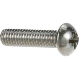 Allpoints 26-1053 Stainless Steel Round Head 10-32 x 3/4" Phillips Machine Screw - 100/Pack