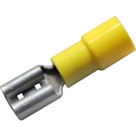 Allpoints 85-1061 Yellow Female Quick Disconnect; 1/4"; Wire Gauge 10 - 100/Box