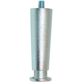Allpoints 26-3257 Nickel Die Cast Zamak 4" Adjustable Equipment Leg; Flange Foot; 3/8-16 Stud Mount