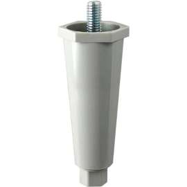 Allpoints 28-1588 Gray Plastic 4" Adjustable Equipment Leg; Hex Foot; 3/8"-16 Stud Mount