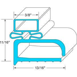 Allpoints 74-1010 Rubber Magnetic Door Gasket - 21 3/4" x 27 1/4"
