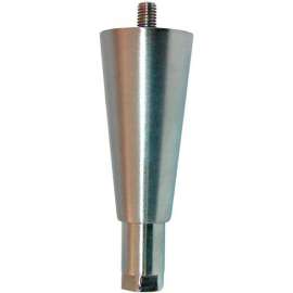 Allpoints 26-3286 Nickel Die Cast Zamak 6" Adjustable Equipment Leg; Hex Foot; 5/8"-11 Stud Mount