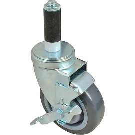 Allpoints 1201045 Caster, Stem, 4", W/Brk, Gry