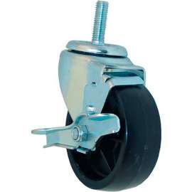 Allpoints 26-3271 4" Swivel Threaded Stem Caster with Brake - 1/2"-13 x 1 1/2" Stem, 240 lb. Cap