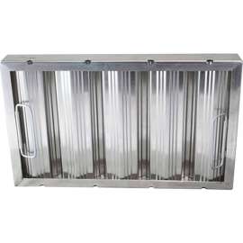 Allpoints 26-3917 10"(H) x 20"(W) x 2"(T) Aluminum Hood Filter - Ridged Baffles