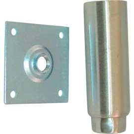 Allpoints 26-3298 Stainless Steel 6" Adjustable Equipment Leg; Hex Foot; 3 1/2" Plate Mount