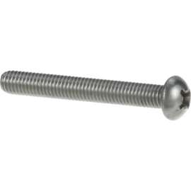 Allpoints 26-1055 Stainless Steel Round Head 10-32 x 1 1/2" Phillips Machine Screw - 100/Pack