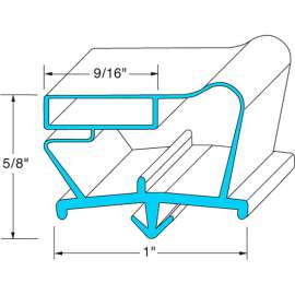 Allpoints 741248 Drawer Gasket7" X 28 13/16" For Beverage Air