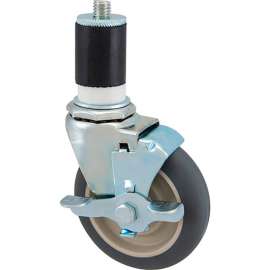 Allpoints 1201063 Caster, Stem, 4", W/Brk, Gry