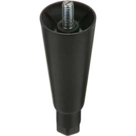 Allpoints 26-2436 6" Black Epoxy Coated Adjustable Equipment Leg - 1/2"-13 Stud, 2000 lb. Capacity