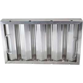 Allpoints 26-1759 16"(H) x 25"(W) x 2"(T) Aluminum Hood Filter - Ridged Baffles