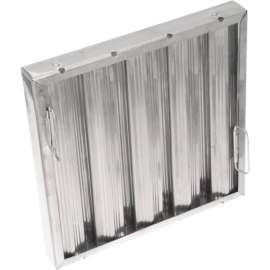 Allpoints 26-3885 16"(H) x 16"(W) x 2"(T) Stainless Steel Hood Filter - Ridged Baffles
