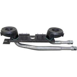 Allpoints 24-1107 Cast Iron / Steel Open Top Burner Assembly - 19 1/2" Long