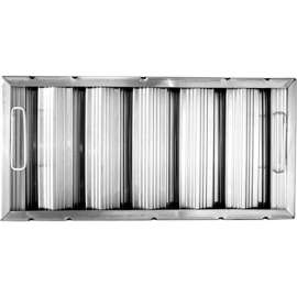 Allpoints 26-3889 10"(H) x 20"(W) x 2"(T) Stainless Steel Hood Filter - Ridged Baffles