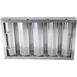 Allpoints 26-3888 10"(H) x 16"(W) x 2"(T) Stainless Steel Hood Filter - Ridged Baffles