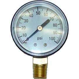 Allpoints 621072 Pressure Gauge2, 0-100 Psi, 1/4 Mpt For Insinger