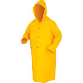 MCR Safety 200CX3 Classic Rain Coat, 3X-Large, .35mm, PVC/Polyester, Detachable Hood, Yellow