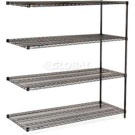 Nexel Shelving Wire Shelving Add-On Unit, 60"W x 24"D x 86"H