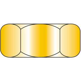 Finished Hex Nut - 1/4-20 - Low Carbon Steel - Zinc Yellow - UNC - Pkg of 200 - Brighton-Best 321050
