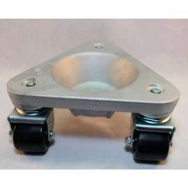 Bond Cast Aluminum Triangular Cup Dolly 2127 - High-Density Plastic Wheels - 600 Lb. Capacity