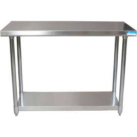 BK Resources Workbench W/Undershelf, 16 Ga. 304 Series Stainless, Galv. Shelf, 48"Wx24"D