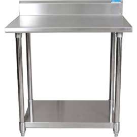BK Resources Workbench W/Undershelf, 16 Ga. 304 Series Stainless, 5" Backsplash, 60"Wx30"D