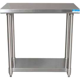 BK Resources Workbench W/Adjustable Undershelf, 16 Ga. 304 Series Stainless, 36"Wx30"D