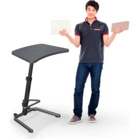 Balt 90532 Up-Rite Student Sit/Stand Desk, 26"- 43"H x 26-5/8"W x 20"D, Graphite Nebula
