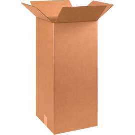 Global Industrial Tall Cardboard Corrugated Boxes, 10"L x 10"W x 24"H, Kraft