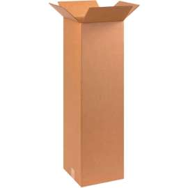 Global Industrial Tall Cardboard Corrugated Boxes, 10"L x 10"W x 36"H, Kraft