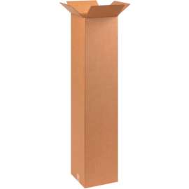 Global Industrial Tall Cardboard Corrugated Boxes, 10"L x 10"W x 48"H, Kraft